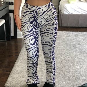 Zebra flare pants